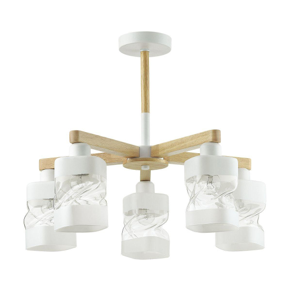 Купить Lumion 4491/5C COUNTY LN21 202 белый, дерево Люстра потолочная E27 5*60W 220V BONNIE