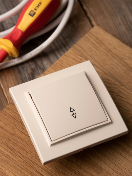 Купить EKF Basic Минск Бежевый Выключатель проходной 1-кл, 10А, СП