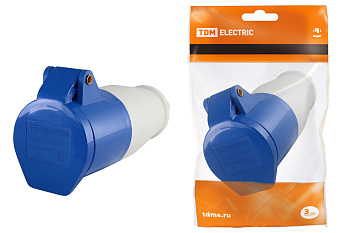 TDM Розетка 223 переносная 2Р+РЕ 32А 220В IP44 SQ0603-0015