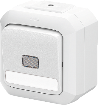 ABB Variant+ Белый Выключатель кнопочный одноклавишный с прозрачной линзой и полем для надписи, IP54 2CHN589153C4500