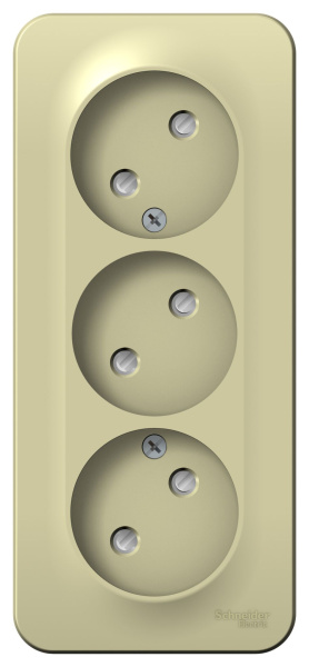 Купить Systeme Electric Blanca наруж Беж Розетка 3-ая б/з со шторками, изолир. пластина 16А, 250В