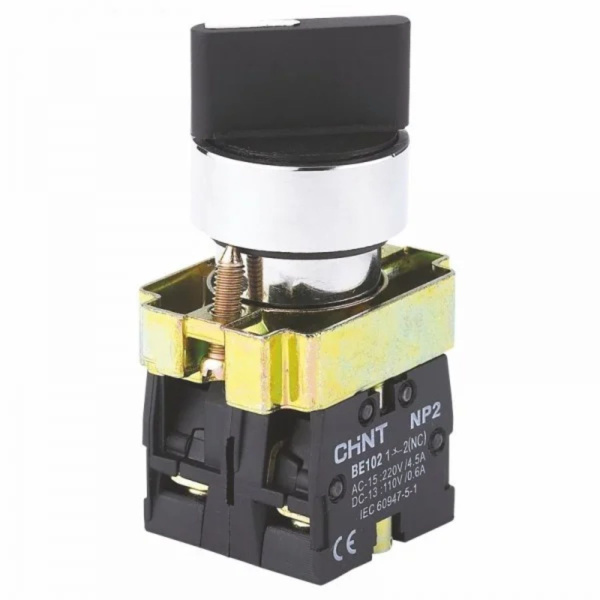 CHINT Переключатель NP2-BD25, 2 положения с фиксацией, 1НЗ +1НО IP40