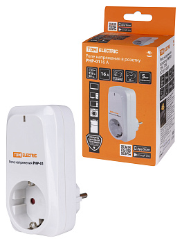 TDM Реле напряжения в розетку РНР-01, 16А SQ1513-0001