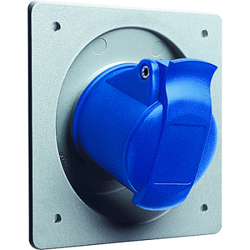 ABB RAU Розетка панельная с угловым унифицированным фланцем 216RAU12, 16A, 2P+E, IP45, 12ч 2CMA193220R1000