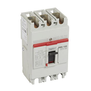 Legrand DRX125 Автоматический выключатель MT 50A 3P 10KA с термомагнитным расцепителем 027005