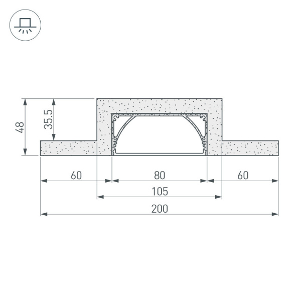 Купить Arlight Гипсокартонный Модуль ARL-LINE-80-2000 (ГКЛ 12.5мм) (-) 022266