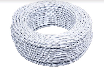 BIRONI Белый глянец Витой провод 2*1,5 150м B1-424-071-150