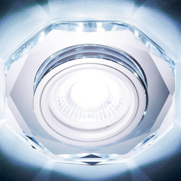 Купить Ambrella Встраиваемый точечный светильник со светодиодной лентой S213 CL хром/прозрачный /MR16+3W(LED COLD)