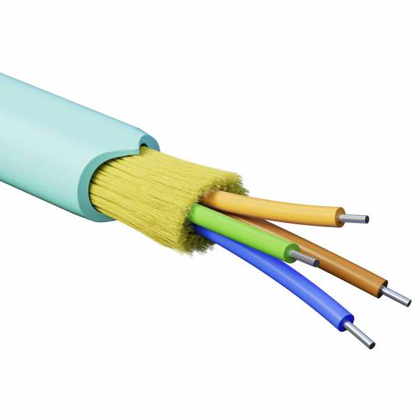 DKC Кабель волоконно-оптический, распределительный, арамидные упрочняющие нити, для внутренней прокладки, нг(А)-HF, 4 ОВ, категория OM3(G.651.1) плотн