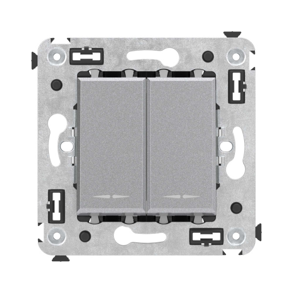 Купить DKC Кнопка двухклавишная в стену, "Avanti", "Закаленная сталь"