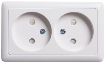 Systeme Electric Wessen ХИТ наруж Бел Розетка 2-ая б/з со шторками, 16А