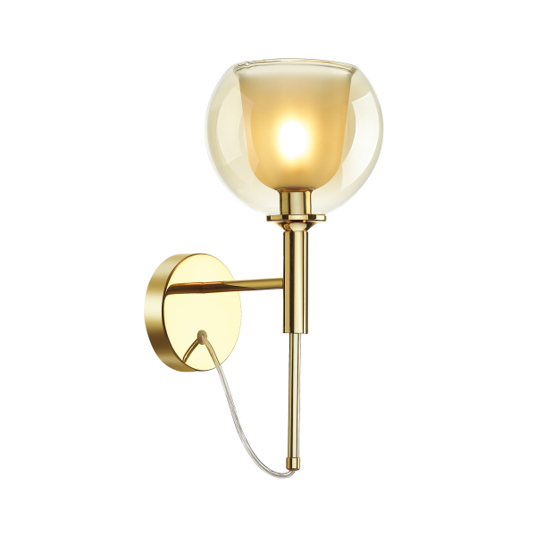 Купить Odeon Light 4697/1W ODL20 377 золотой/янтарный Бра E14 1*40W LEVA