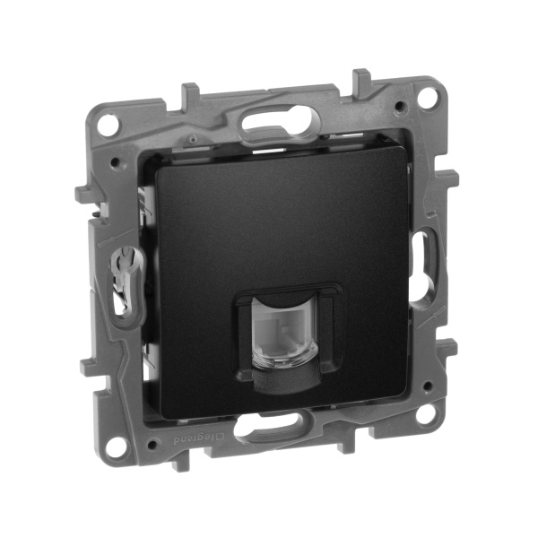 Legrand Etika Антрацит Розетка тел. (RJ11) 672640