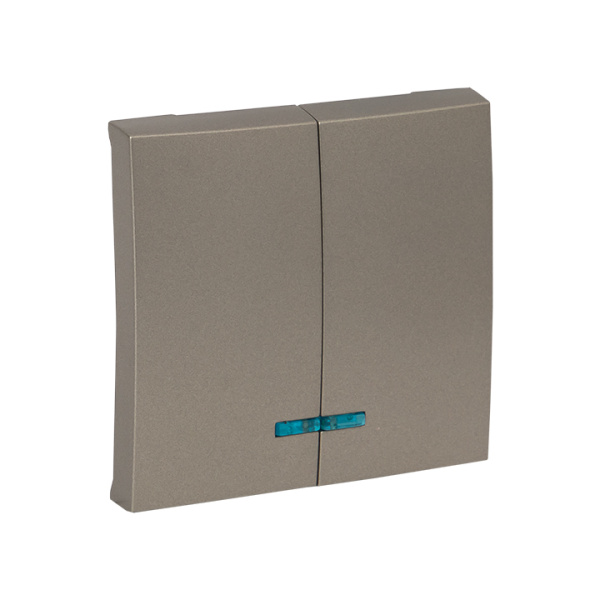 Купить EKF PROxima Валенсия лицевая панель выключателя 2-кл. с индикатором 10А кашемир