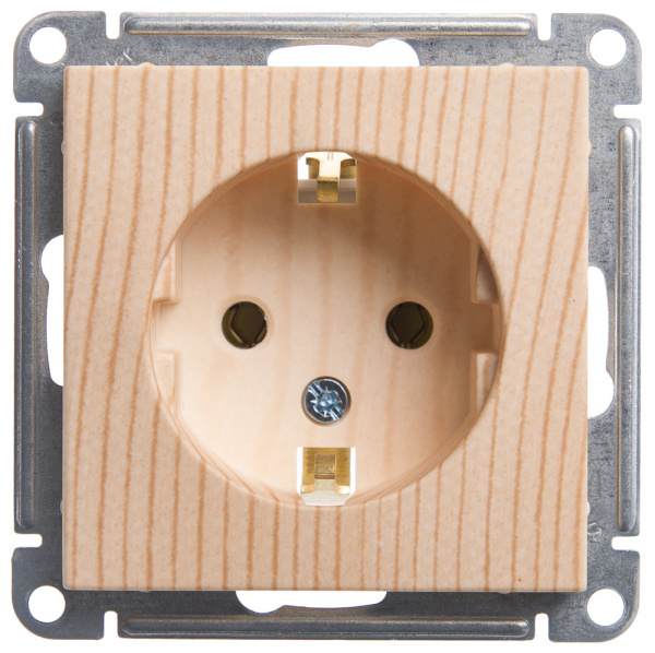 Systeme Electric Wessen 59 Сосна Розетка с/з без шторок, 16А