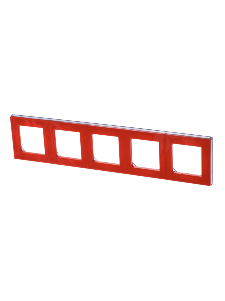 Купить ABB EPJ Levit Оранжевый / дымчатый чёрный Рамка 5 поста 2CHH015050A6066