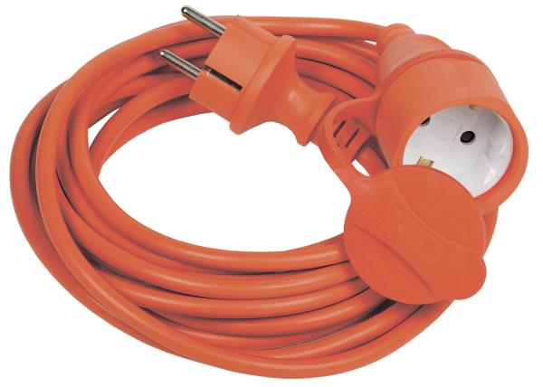 IEK Шнур УШ-01РВ оранж. с вилкой и розеткой 2Р+РЕ/20 метров 3х1,0 мм2 IP44