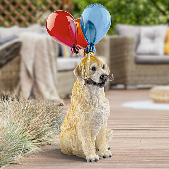 ЭРА Светильник уличный ERASF22-05 на солнечных батареях садовый Золотистый ретривер 48 см