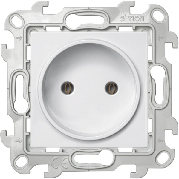 Купить Simon 24 Белая Розетка 2К без защитных шторок 2450442-030