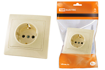 TDM Розетка 2П+З 16А 250В сл. кость "Таймыр" SQ1814-0112