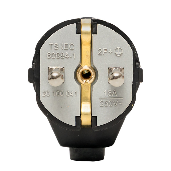 Купить Вилка угловая усиленная с/з черная 16А 250В EKF Proxima EKF