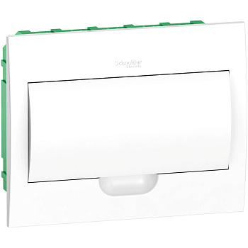 Systeme Electric EASY 9 Корпус встраиваемый с белой дверью 1ряд/12мод, IP40, IK07, 63А, 2 клеммы