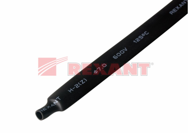 Купить 7.0 / 3.5 мм 1м термоусадка черная Rexant 20-7006
