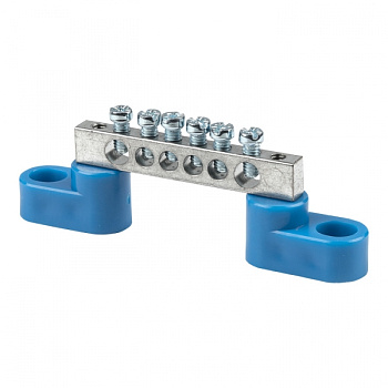 EKF PROxima Шина "0" N (6x9мм) 6 отв. цинк 2 синих угловых изолятора