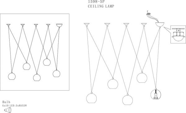 Купить Favourite Giallo Хром Люстра 5*GU10LED*4W (в комплекте) 1598-5P