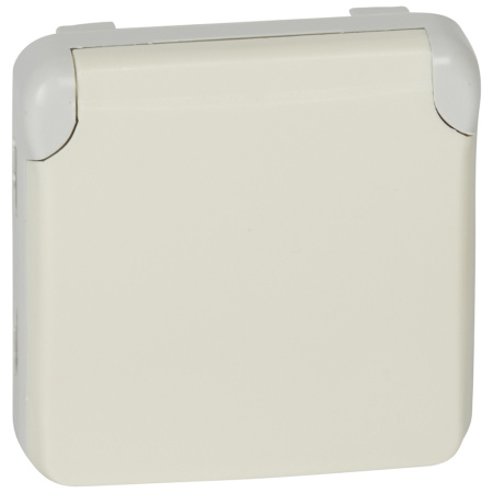 Legrand Plexo Белый Мех Розетка с/з с крышкой, безвинтовой зажим IP55 069640