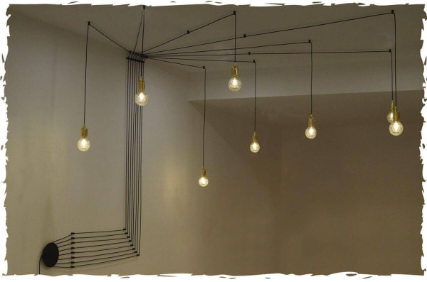 Купить Lussole LOFT Металл/керамика Черный / блестящее золото Без плафона Подвес E27 60W LSP-9554