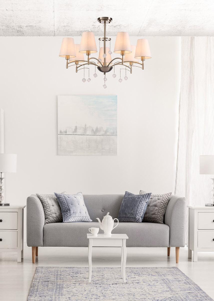 Купить Lumion 4469/5C LN20 226 античная латунь, белый Люстра потолочная E14 5*40W 220V LEAH