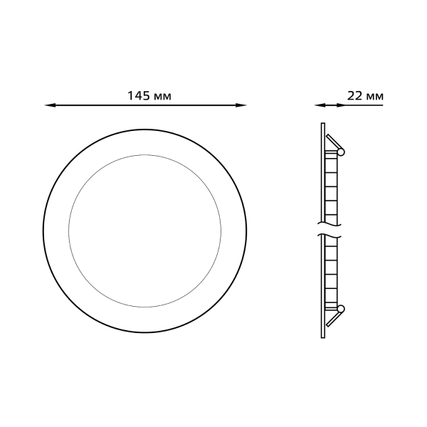 Купить Gauss Светильник Slim круг 9W 610lm 3000K 180-265V IP20 монтаж Ø130 145*22 LED 939111109