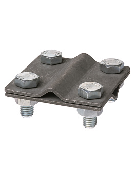 TDM Зажим соединительный крестовой 4-х болтовой прут-прут Ø6-12 мм, термодиффузия SQ2401-0037