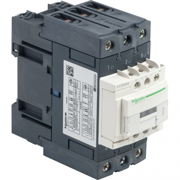 SE Contactors D Telemecanique Контактор 3P Everlink 440В, 65A, 3НО сил.конт. 1НО+1НЗ доп.конт. катушка 220В АС LC1D65AM7