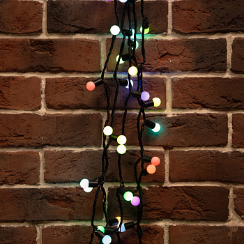 NEON-NIGHT Гирлянда "Мультишарики" Ø17,5 мм, 20 м, черный ПВХ, 200 диодов, цвет RGB, 24В 303-529