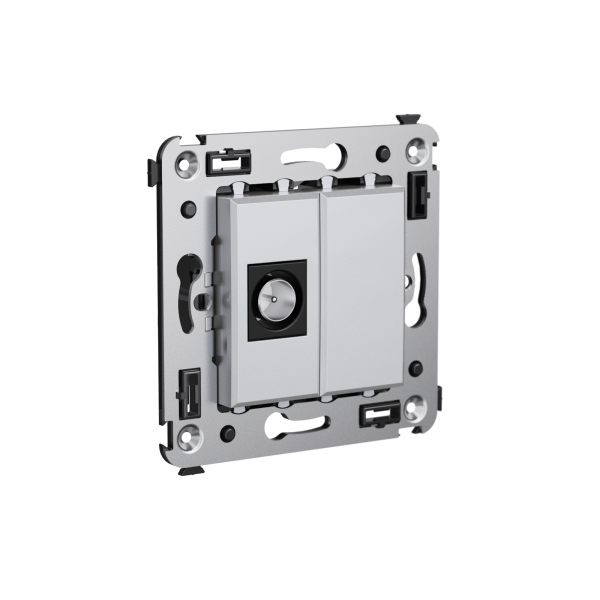 Купить DKC Розетка TV одиночная в стену, "Avanti", "Закаленная сталь"