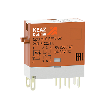 КЭАЗ Реле промежуточное OptiRel G RP46-51-24D-12-CO-S/TIL 324477