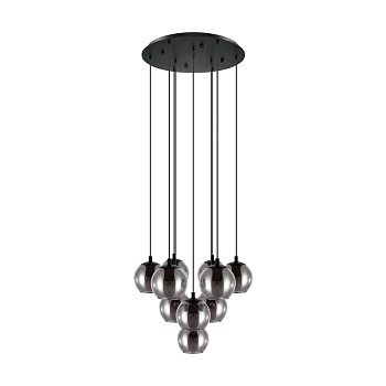 Eglo 98654 Подвес ARISCANI, 1х40W (E27), 200, H1100, cталь, черный /дымчатое стекло, черный-прозрачный