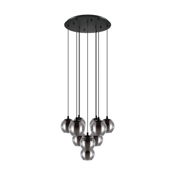 Eglo 98654 Подвес ARISCANI, 1х40W (E27), 200, H1100, cталь, черный /дымчатое стекло, черный-прозрачный