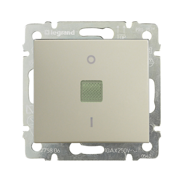 Купить Legrand Valena Крем Выключатель двухполюсный с индикацией 10A 250В 774349
