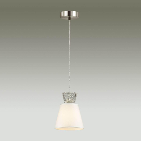 Купить Lumion 4433/1 LN20 225 никель, белый, стеклянный декор Подвес E14 1*40W 220V ABIGAIL