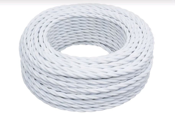 BIRONI Белый матовый Витой провод 3*0,75 150м B1-432-71-150