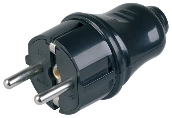 IEK ВПп10-02-Ст Вилка разборная прямая с з/к 16А черная