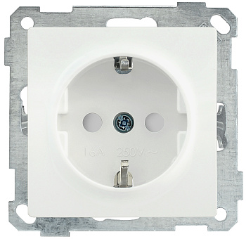 IEK РС14-1-0-Б Розетка с з/к с з/ш 16А BOLERO белый ERB14-K01-16-1
