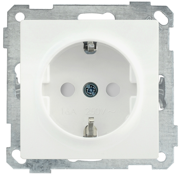 IEK РС14-1-0-Б Розетка с з/к с з/ш 16А BOLERO белый ERB14-K01-16-1