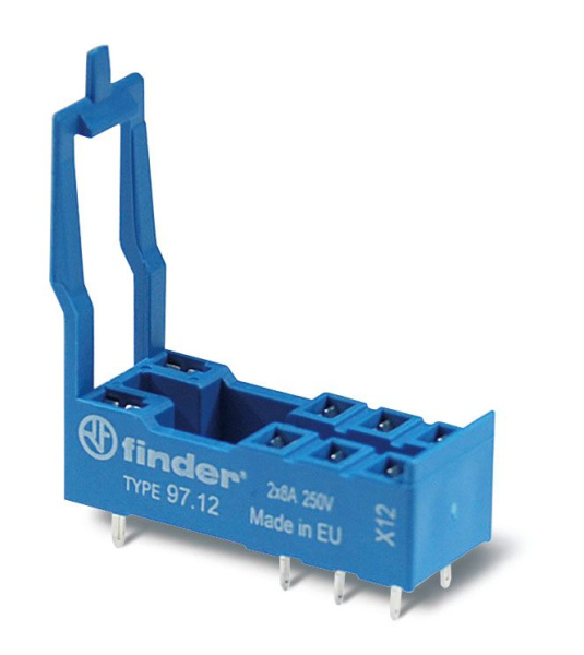 Finder Розетка для монтажа на плате для реле 46.52; в комплекте пластиковая клипса 9712