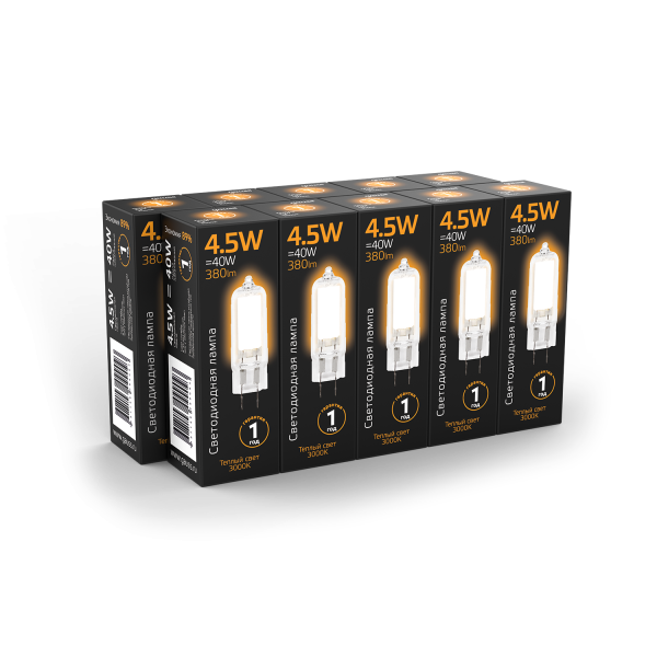 Купить Gauss Лампа G4 AC220-240V 4.5W 380lm 3000K стекло LED 107807104