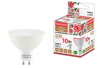 TDM Лампа светодиодная PAR16 10 Вт, 230 В, 3000 К, GU10 Народная SQ0340-1664