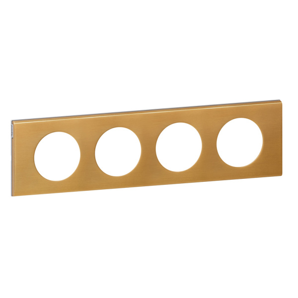 Купить Legrand Celiane Золото Рамка 4 поста (8 модулей) 069134